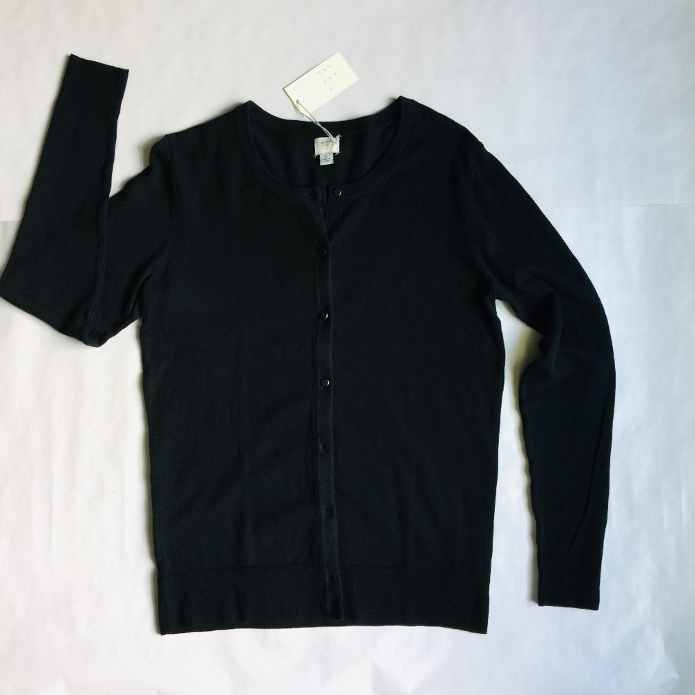Target Ladies Black Cotton Cardigan Size L NWT